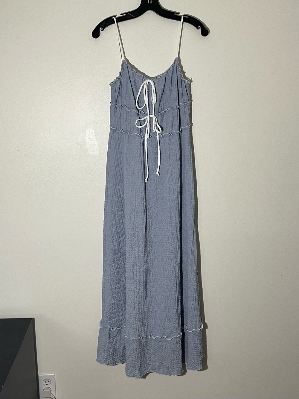 NWT See You Monday Light Blue Bow Ruffle Cottagecore Maxi Dress Size XL